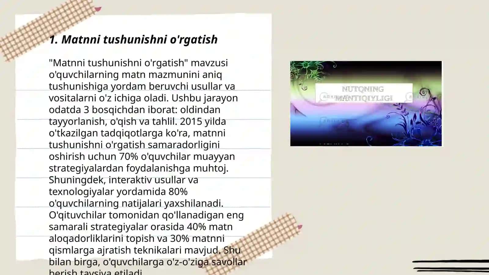 Oʻqish savodxonliging maqsadi Ona tili va o'qish savodxonligida matnlar ustida ishlash 3