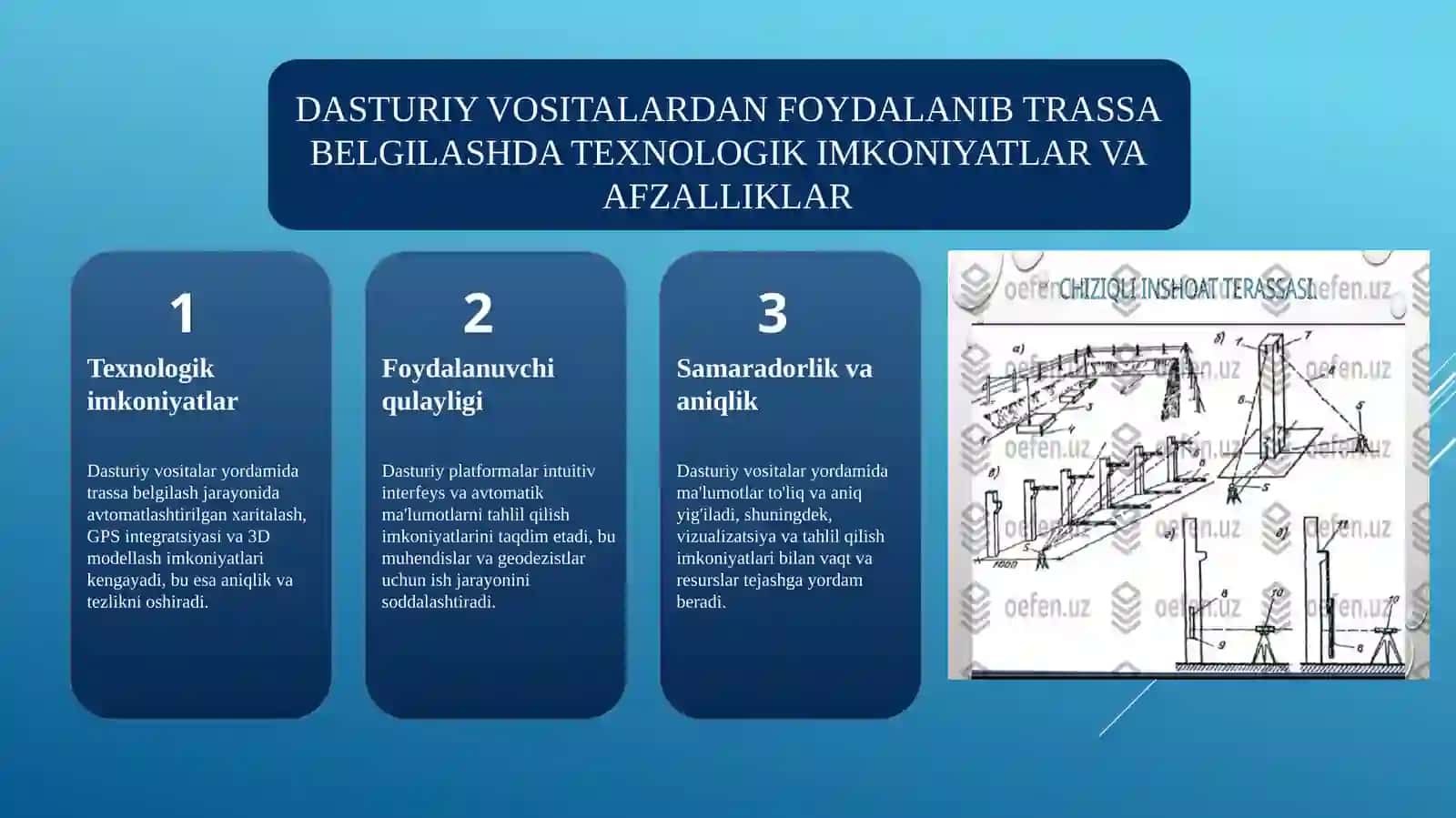 Chiziqli inshoat trassasini nivelirlash jurnali an’anaviy va dasturiy mahsulotdan foydalanib tuzish 3