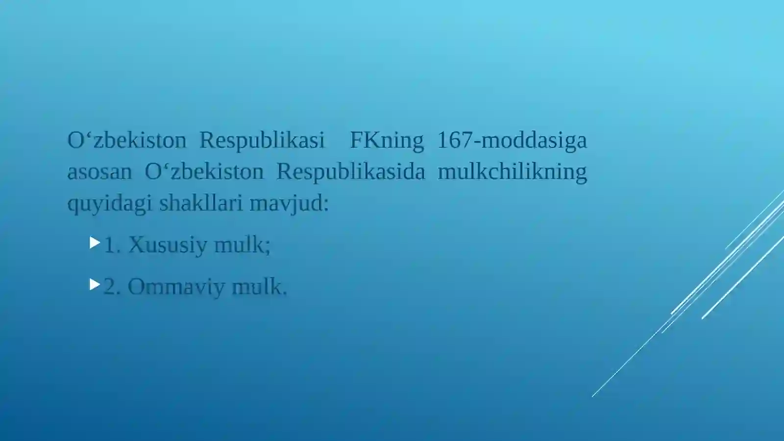 MULK SHAKLLARI VA TURLARI 3