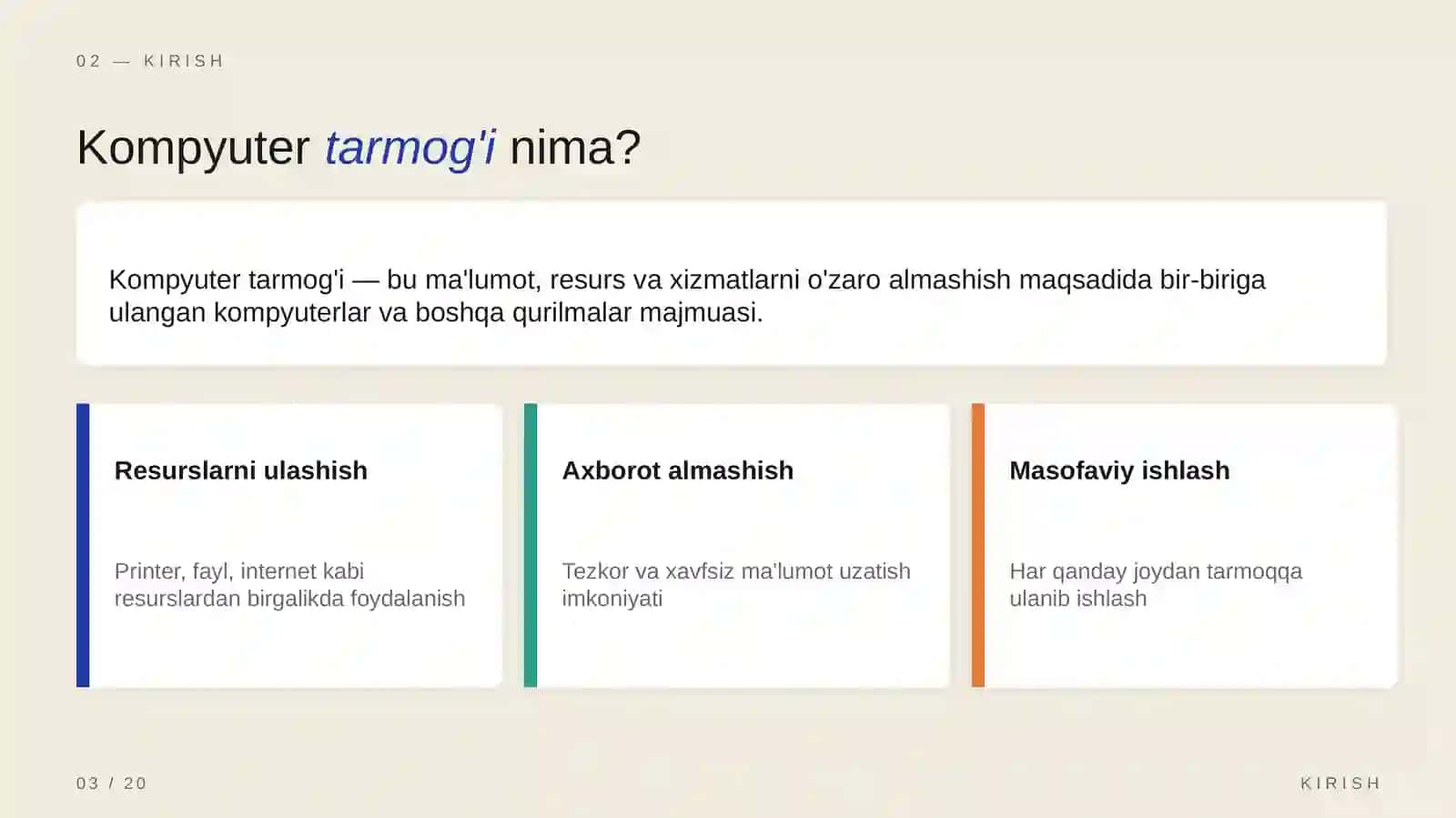 Kompyuter tarmog'i tushunchasi 3