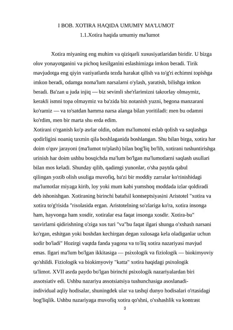 Mavzu: Xotiraning buziliashi va rivojlanishi 3