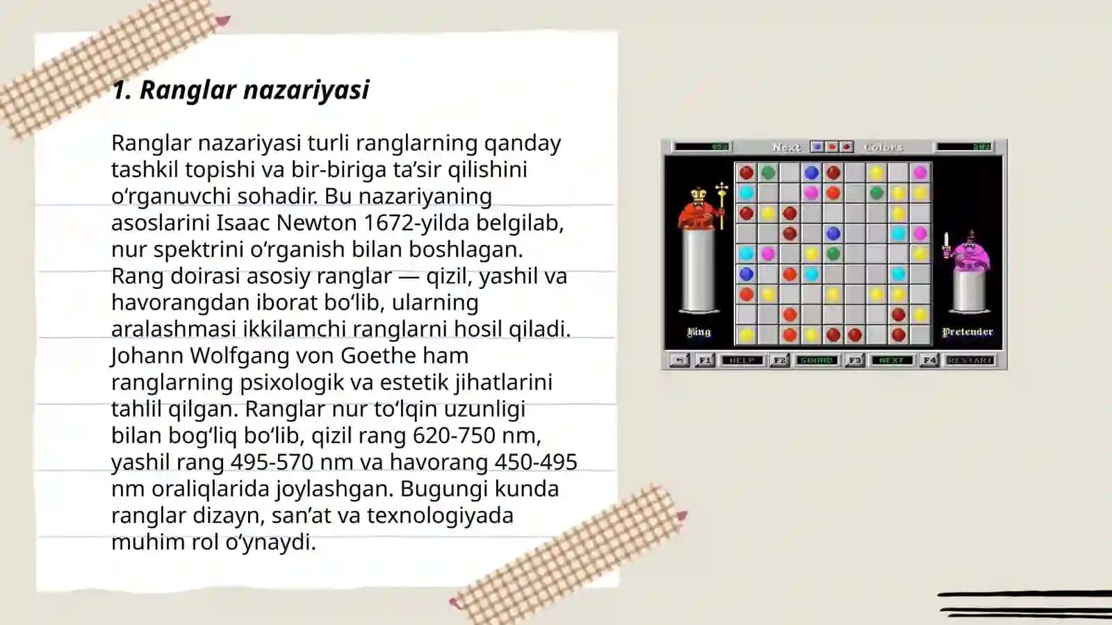 Ranglardan tashkil topgan qatorni toʻgʻri tuzishni oʻrganish 3