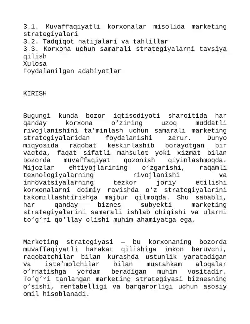 Korxonaning o‘sishi uchun asosiy marketing strategiyalari 3