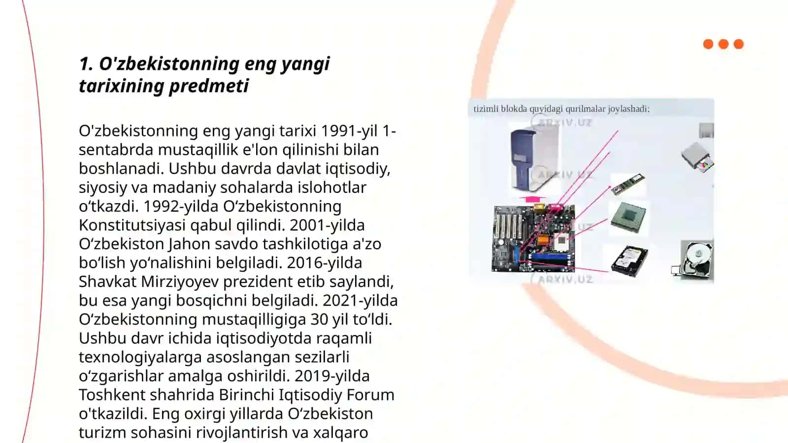 "O'ZBEKISTONNING ENG YANGI TARIXI" FANINING PREDMETI, MAQSADI VA VAZIFALARI, NAZARIY VA USLUBIY TAMOYILLARI 3