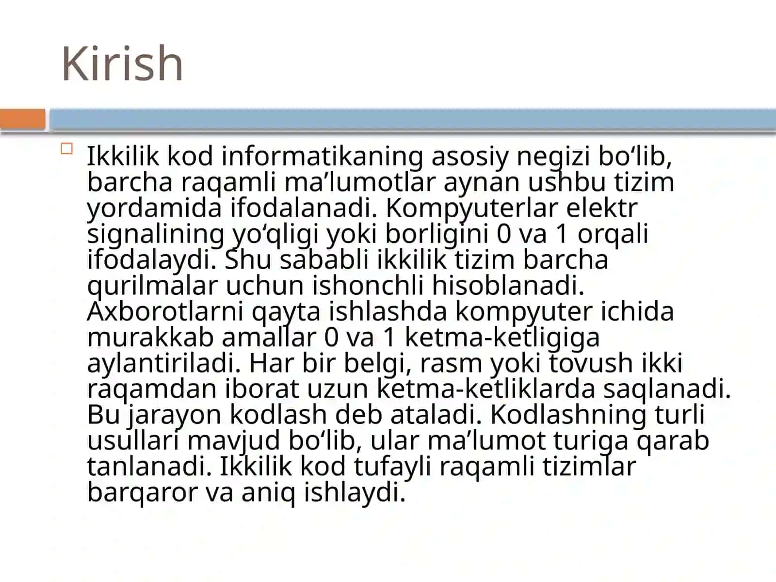 Informatikada Ikkilik Kodlarni Yaratish 3