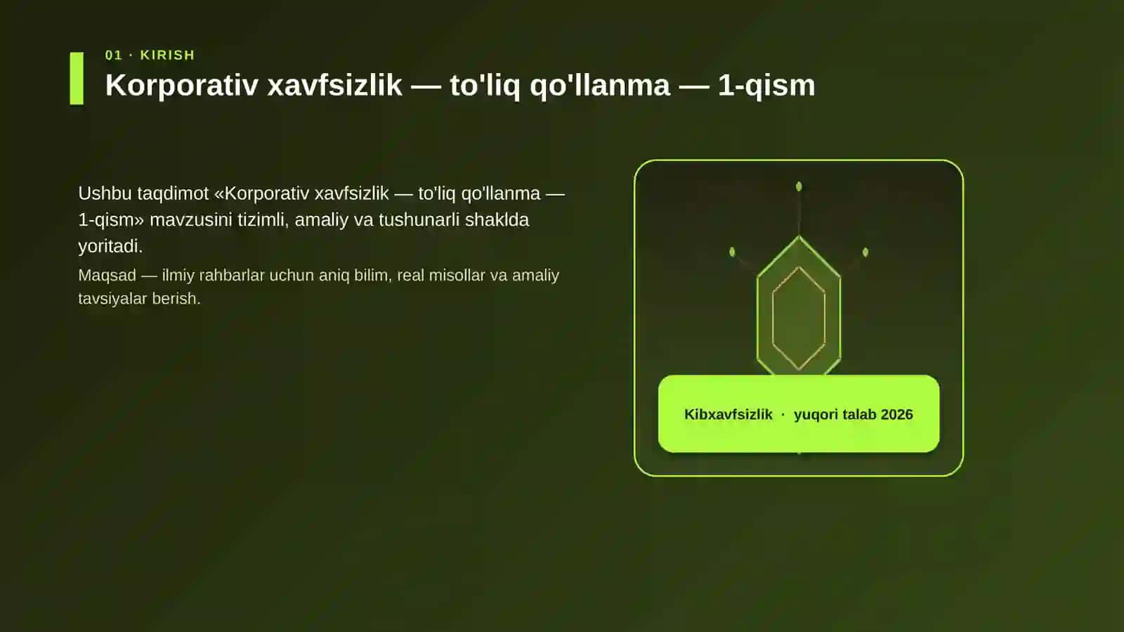 Korporativ xavfsizlik — to'liq qo'llanma — 1-qism 3