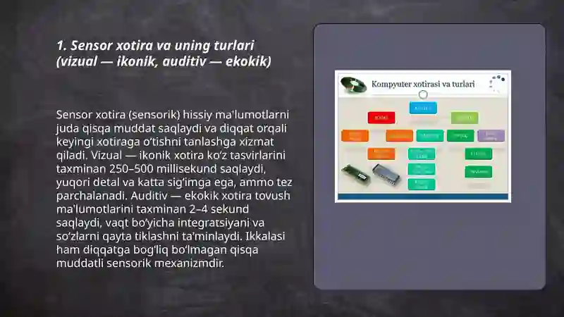 Sensor xotira va uning turlari 3