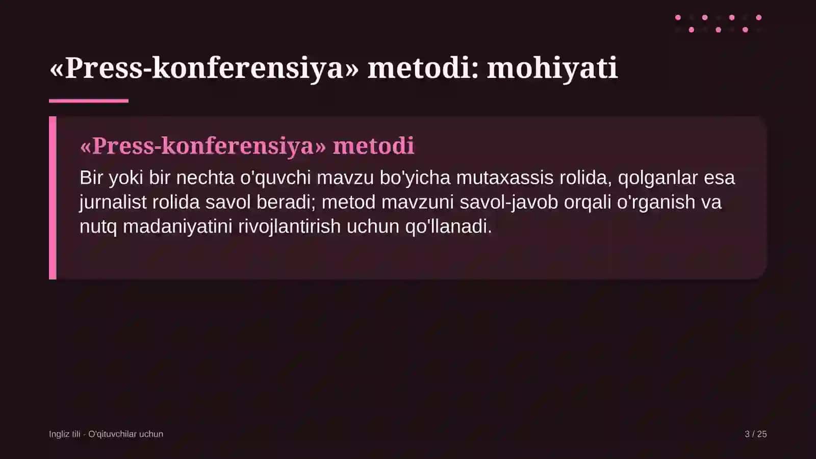 ingliz tili darslarida press konferensiya metodidan foydalanish 8108 3
