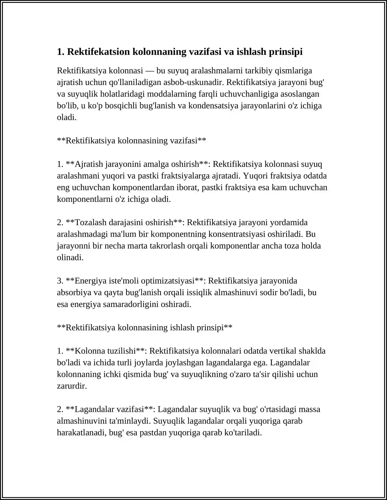 REKTIFEKATSION KALONNANING ISHLASH PRINSIPINI O’RGANISH 3