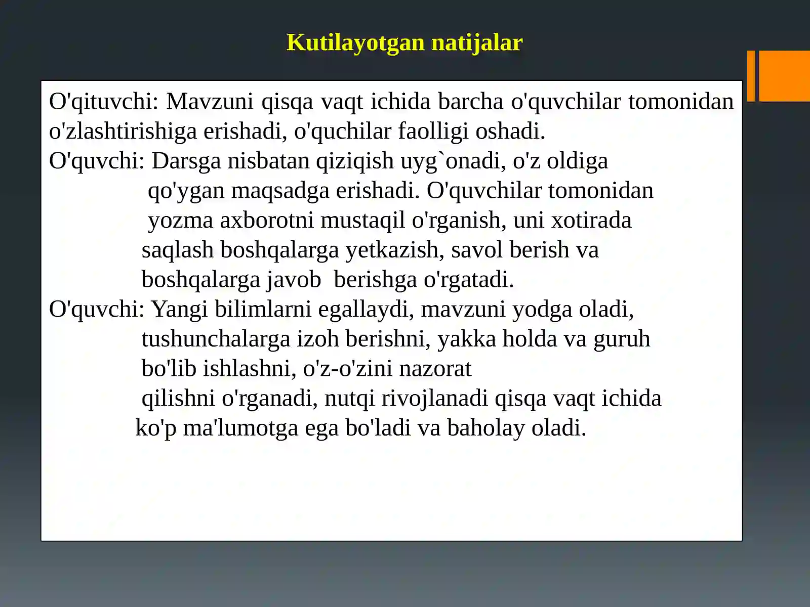 KENGAYTIRILGAN DARS ISHLANMASI 3