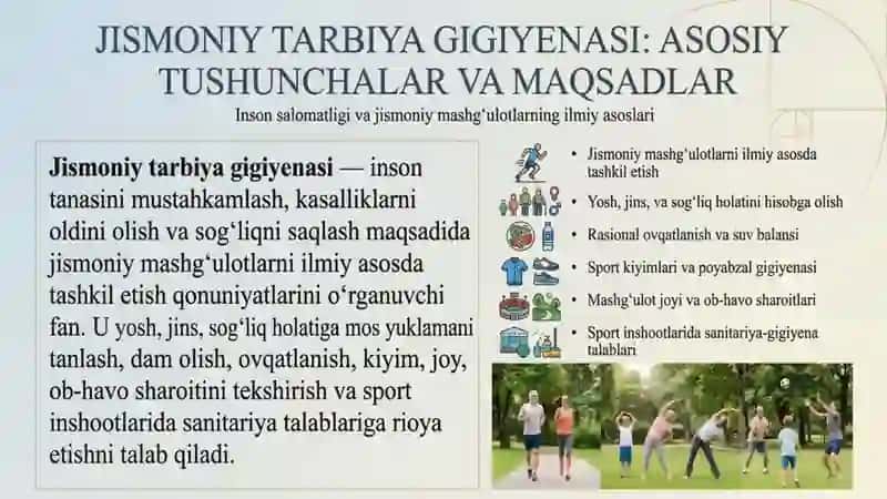 Jismoniy tarbiya gigiyenasi va sportning tibbiy fiziologik asoslari 3