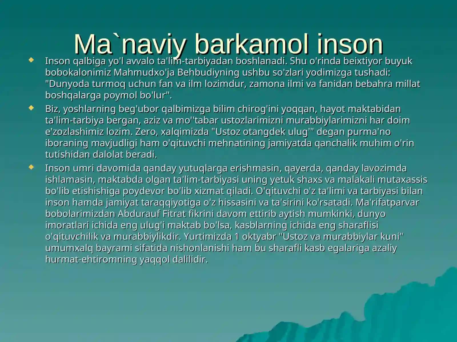 Barkamol inson tarbiyasi 3