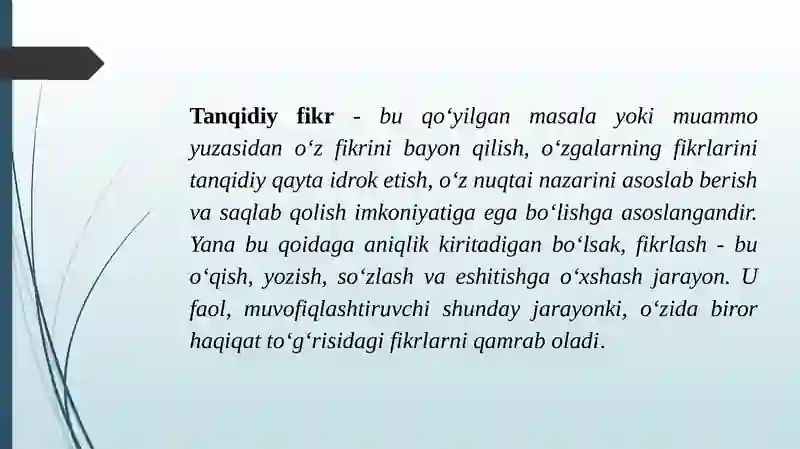 Tanqidiy Fikrlashni Shakllantirish Texnologiyasi 3