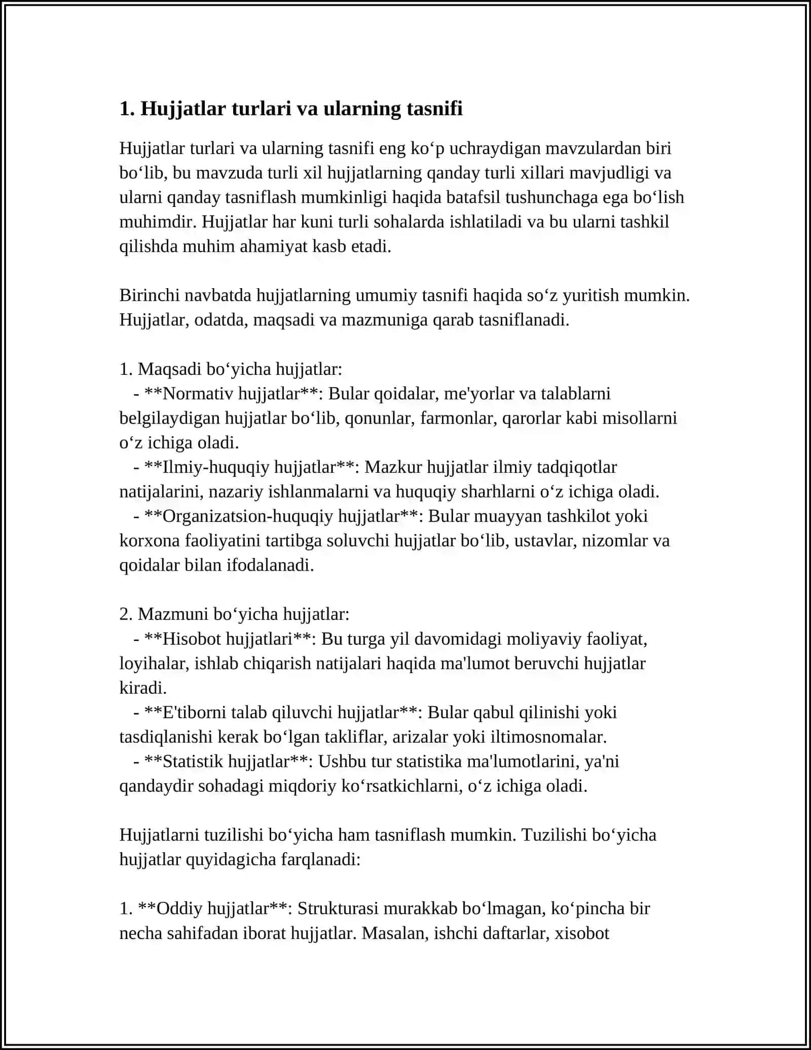 ISH HUJJATLARI VA ULARGA QO'YILADIGAN ASOSIY TALABLAR 3