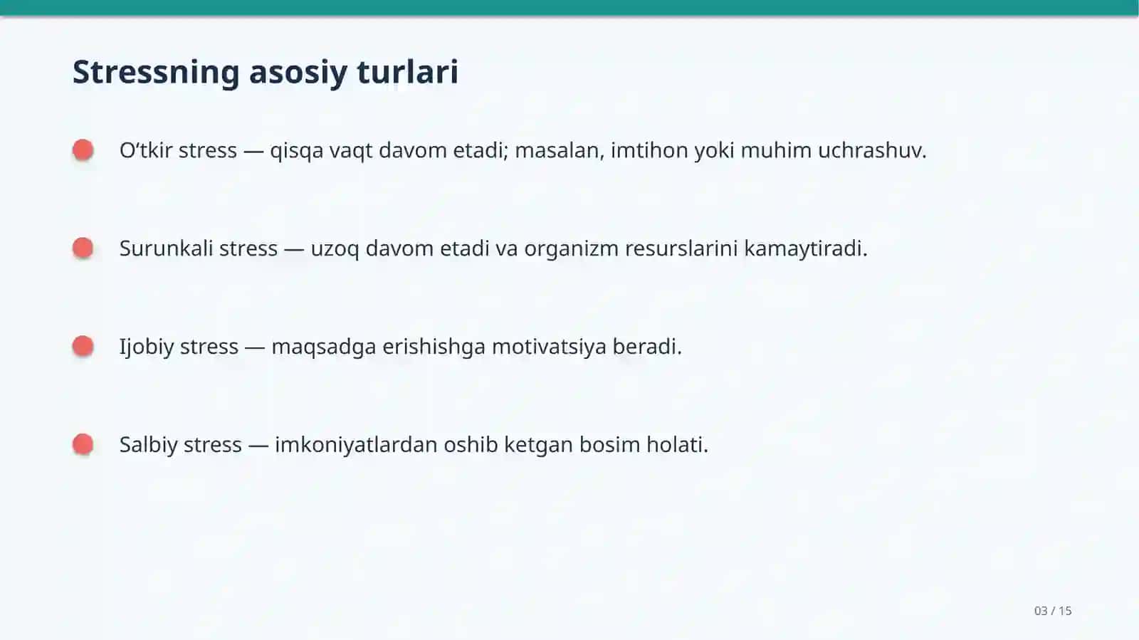 Stress va stressni boshqarish 3