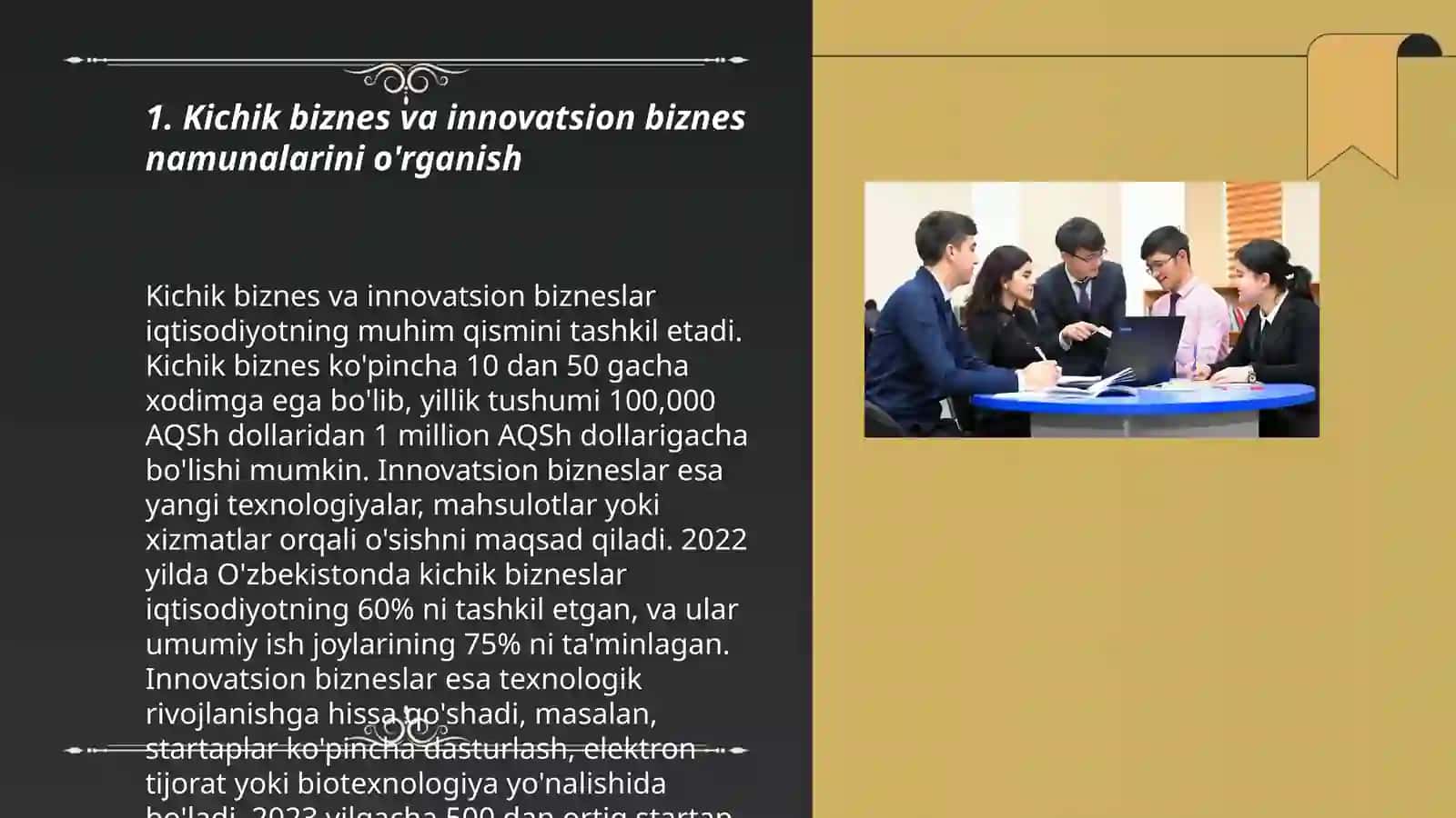 Kichik biznes va innovation gurux tashkil qilish 3