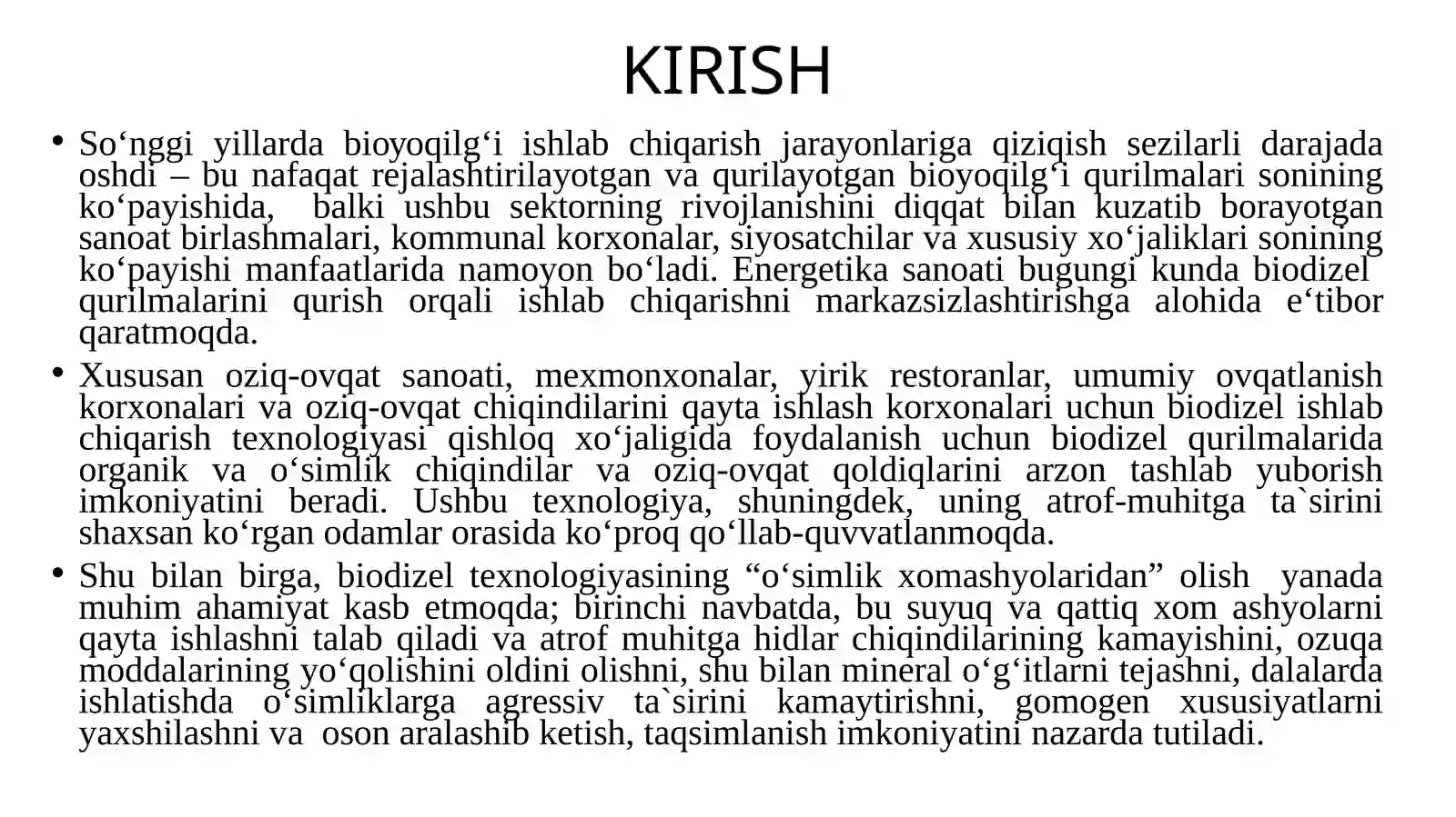 Oziq-ovqat ishlab chiqarish korxonalari chiqindilari utilizatsiyasi va ulardan xom-ashyolar olish. Ishlab chiqarish sanoatlarida qoldiq chiqindilarni utilizatsiya qilish va biotexnologiya laboratoriyalarida tahlil qilish 3