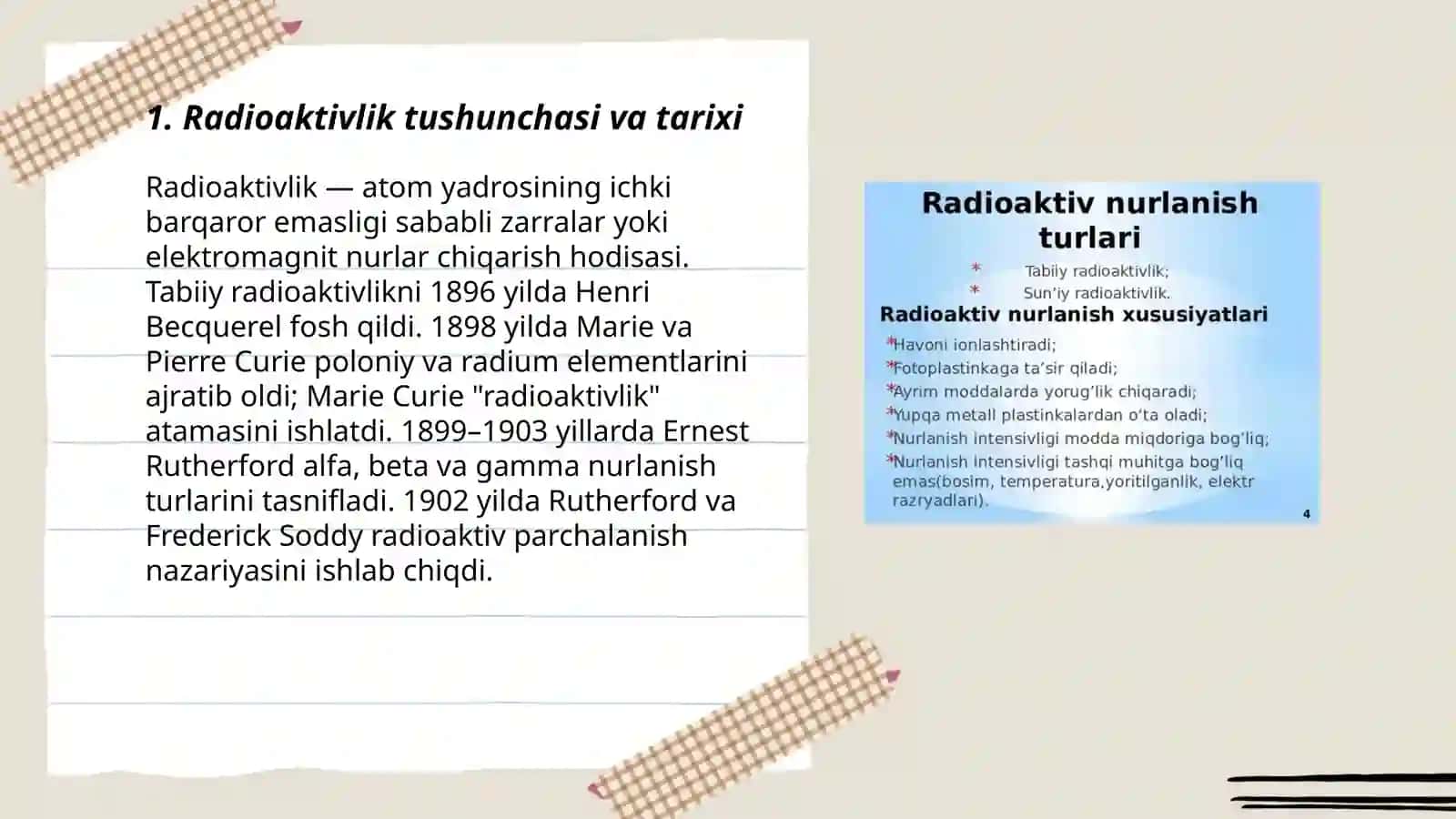 Radioaktivlik va nurlanish 3