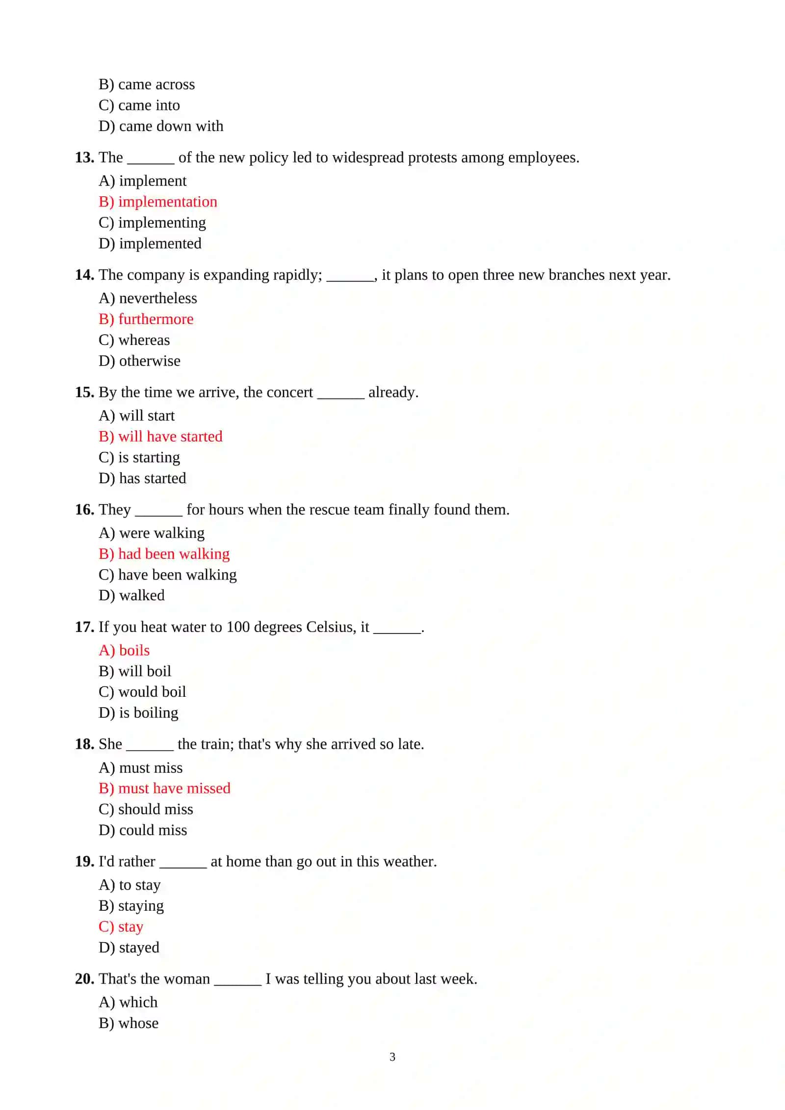 B2 ENGLISH SELF-ASSESSMENT TEST 3