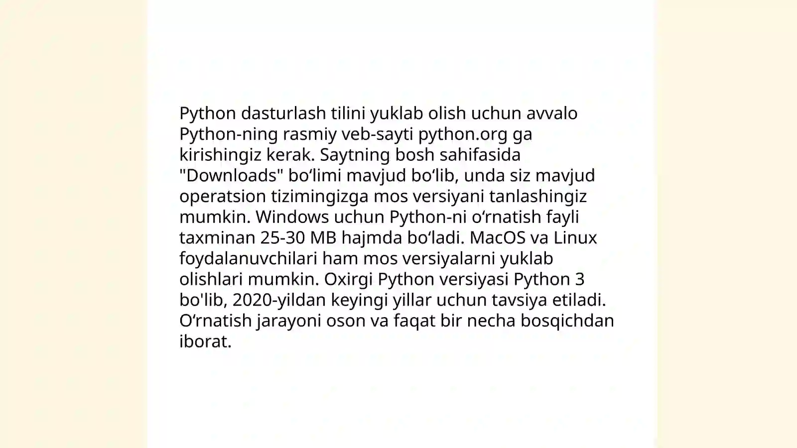 Python dasturlash tilini o‘rnatish va sozlash 3