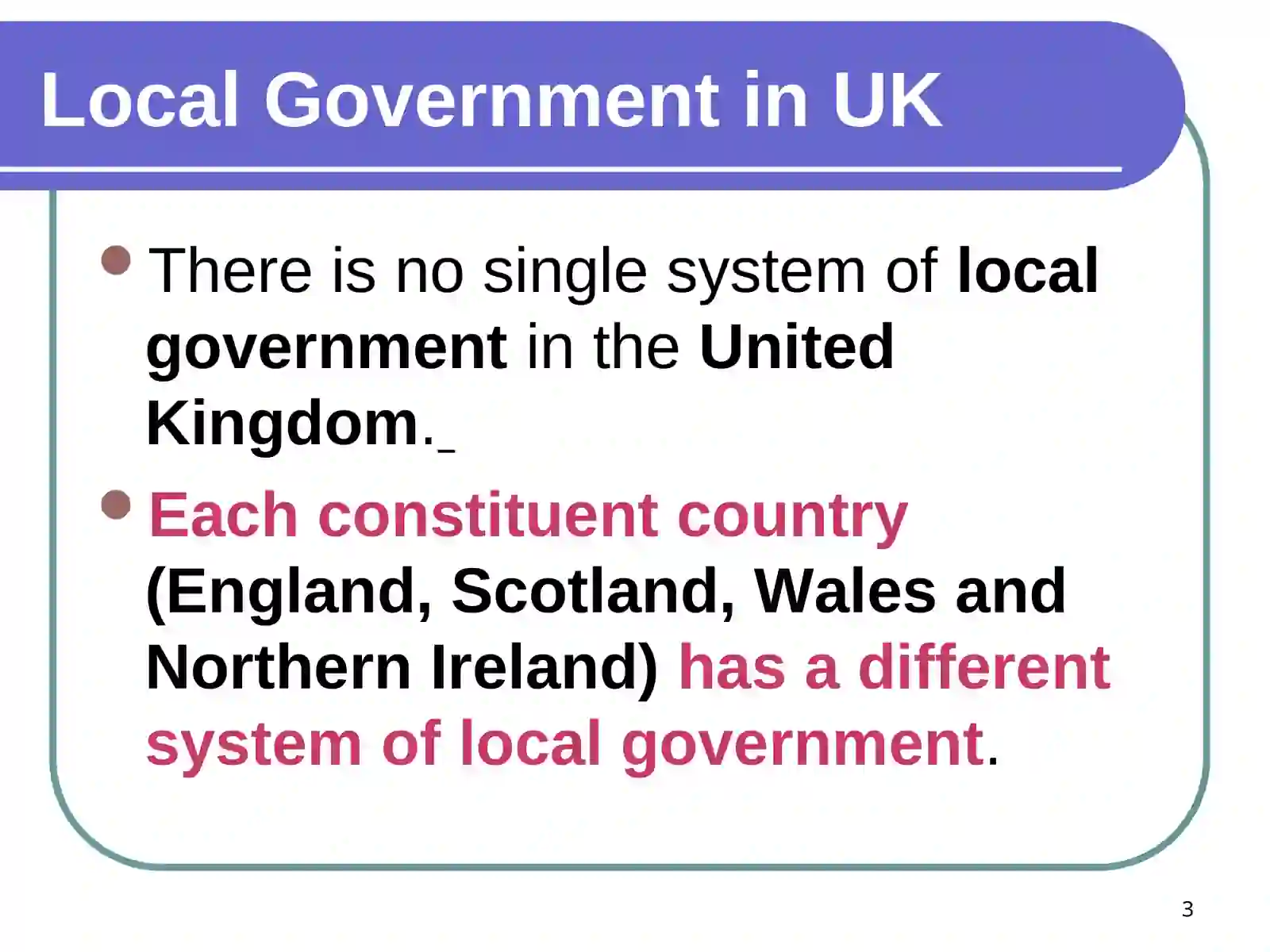 Local Government in the United Kingdom 3