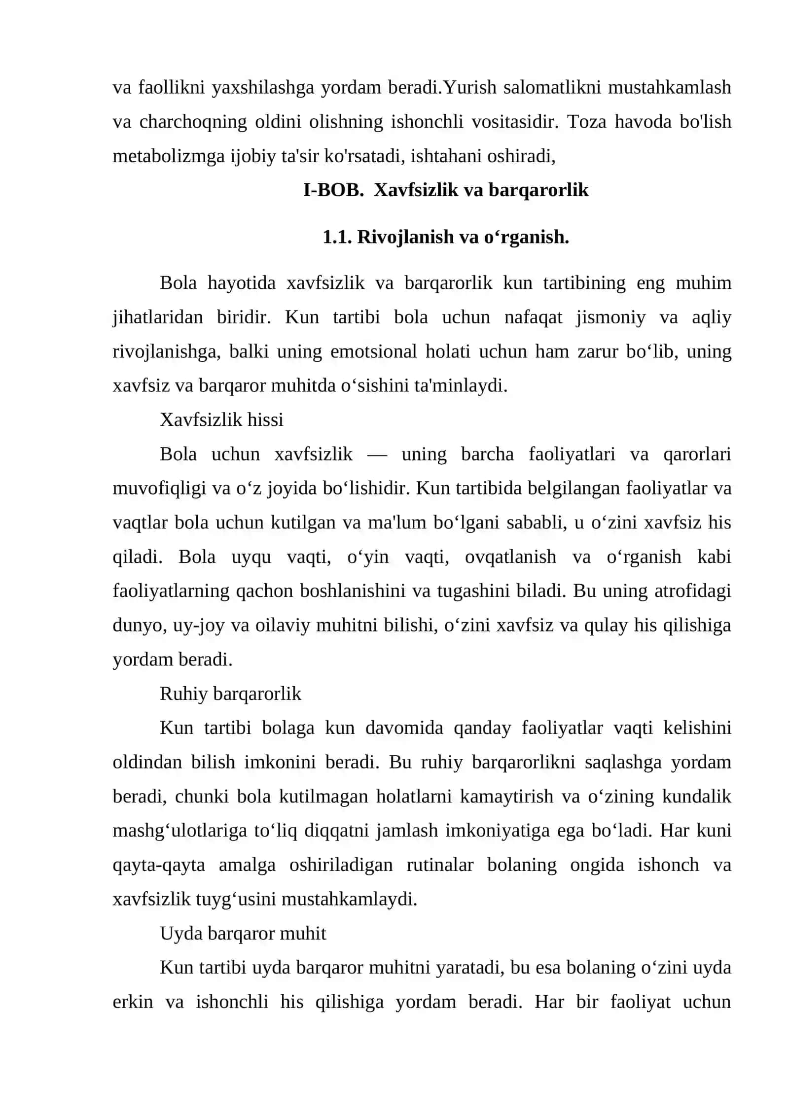 Bola hayotida kun tartibi va uning ahamiyati 3