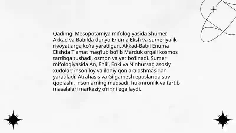 Qadimgi Sharqda asotiriy tasavvurlar va falsafiy bilimlarning paydo bo’lishi 3