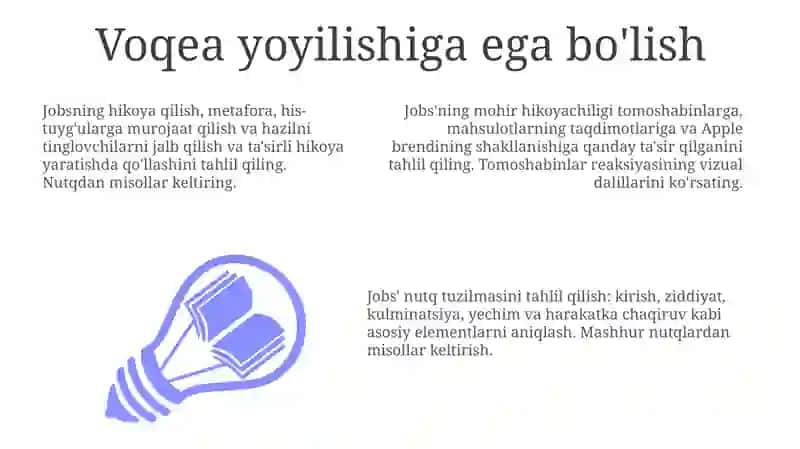 Stiv Jobsning nutqi bo'yicha ommaviy taqdimot (power point) qilish kerak 3