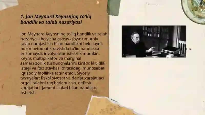 Jon Meynard Keyns va Keynchilik. Mikroiqtisodiyot va davlatning iqtisodiyotdagi roli 3