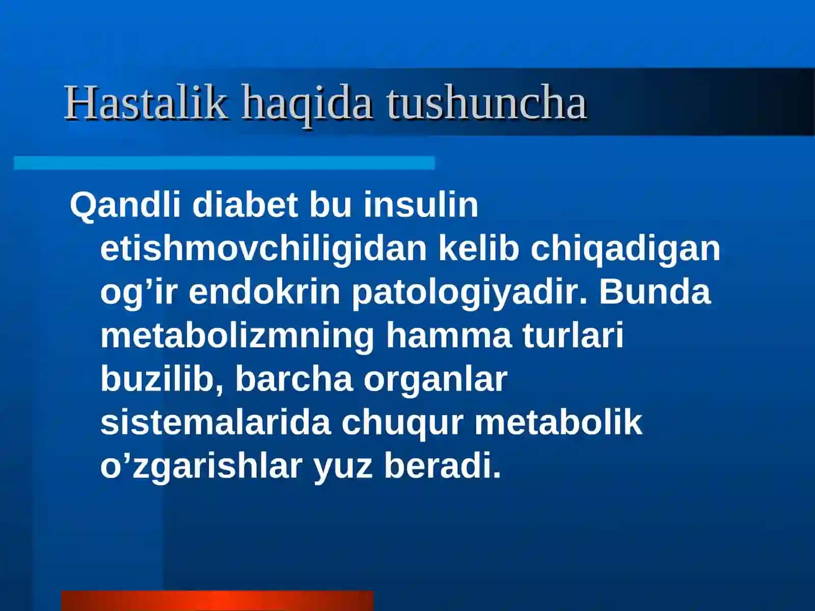 qandli Diabet: etiopatogenez, Klinika va davosi 3
