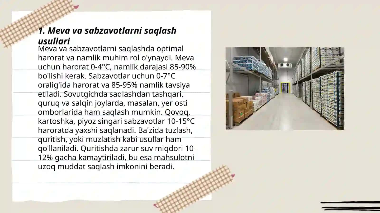 Qishloq xojaligi mahsulotlarini saqlash va qayta ishlash texnologiyasi 3