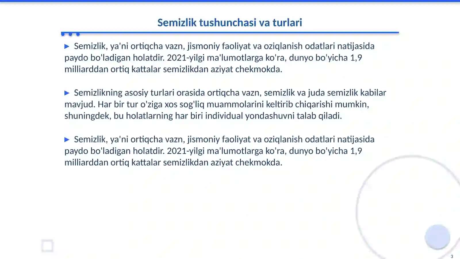 Semizlik. Sabablari va oldini olish 3