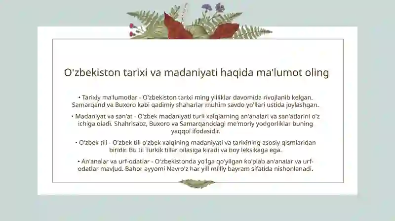 O'zbekiston va jahon hamjamiyati. 3