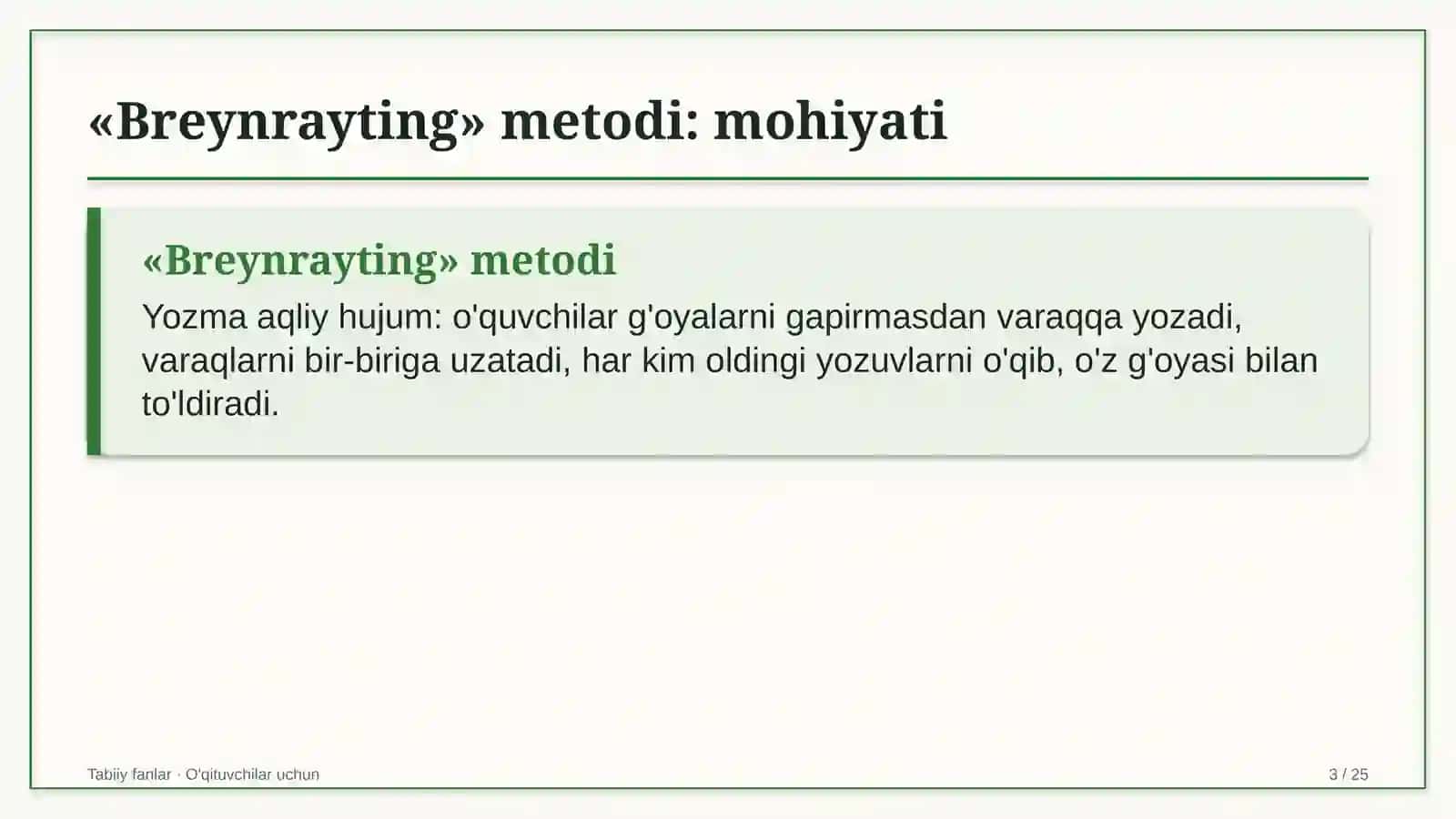 tabiiy fanlar darslarida breynrayting metodidan foydalanish 4196 3