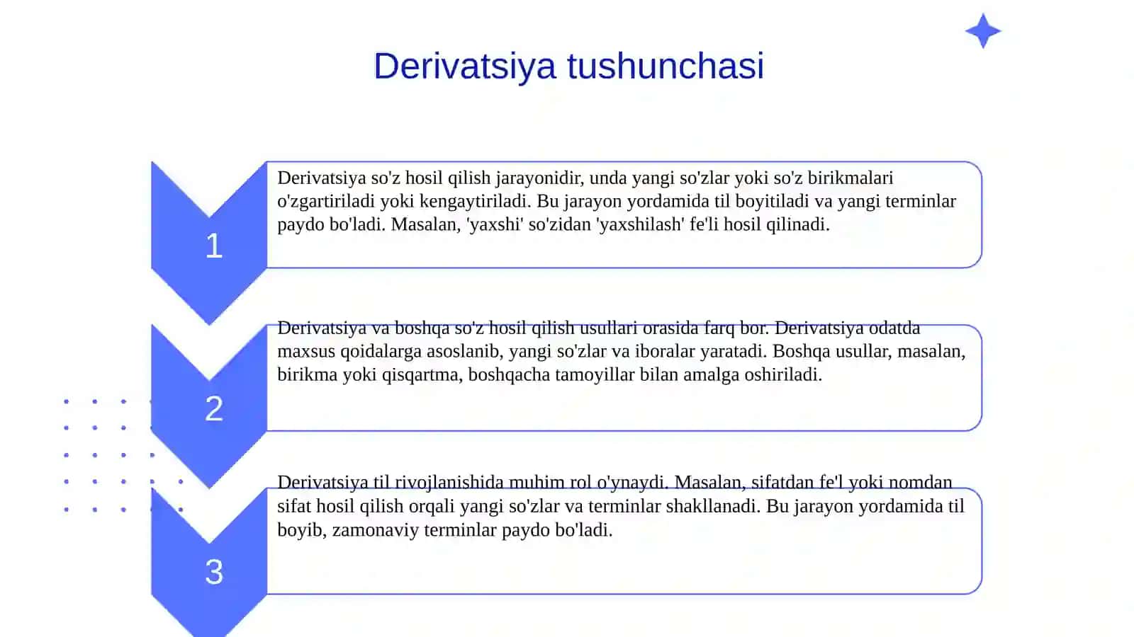 O'zbek tili derivatsiyasi 3