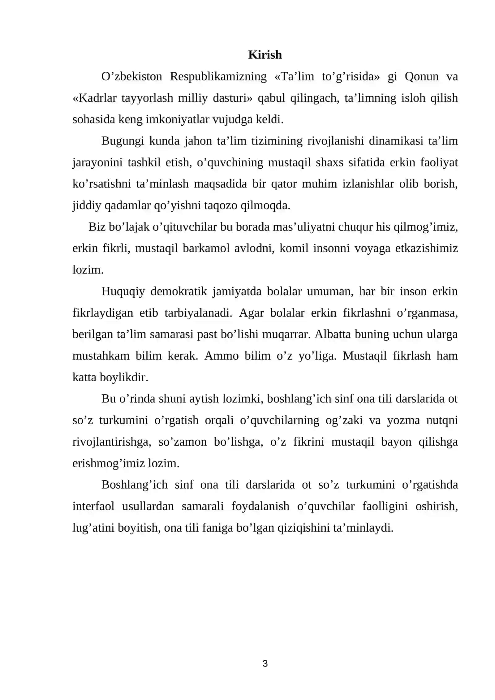 4-SINF ONA TILI VA O’QISH SAVODXONLIGI DARSLARIDA “OT” MAVZUSINI O‘RGATISHDA O‘QUVCHILARNING YOZMA NUTQINI O‘STIRISH METODLARI 3