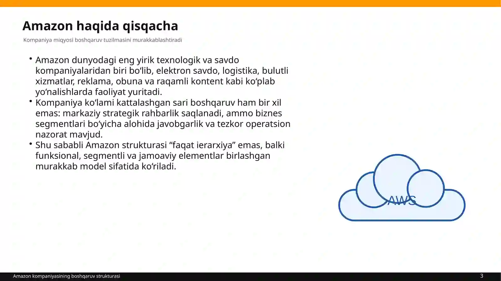 Amazon KOMPANIYASINING BOSHQARUV STRUKTURASI 3