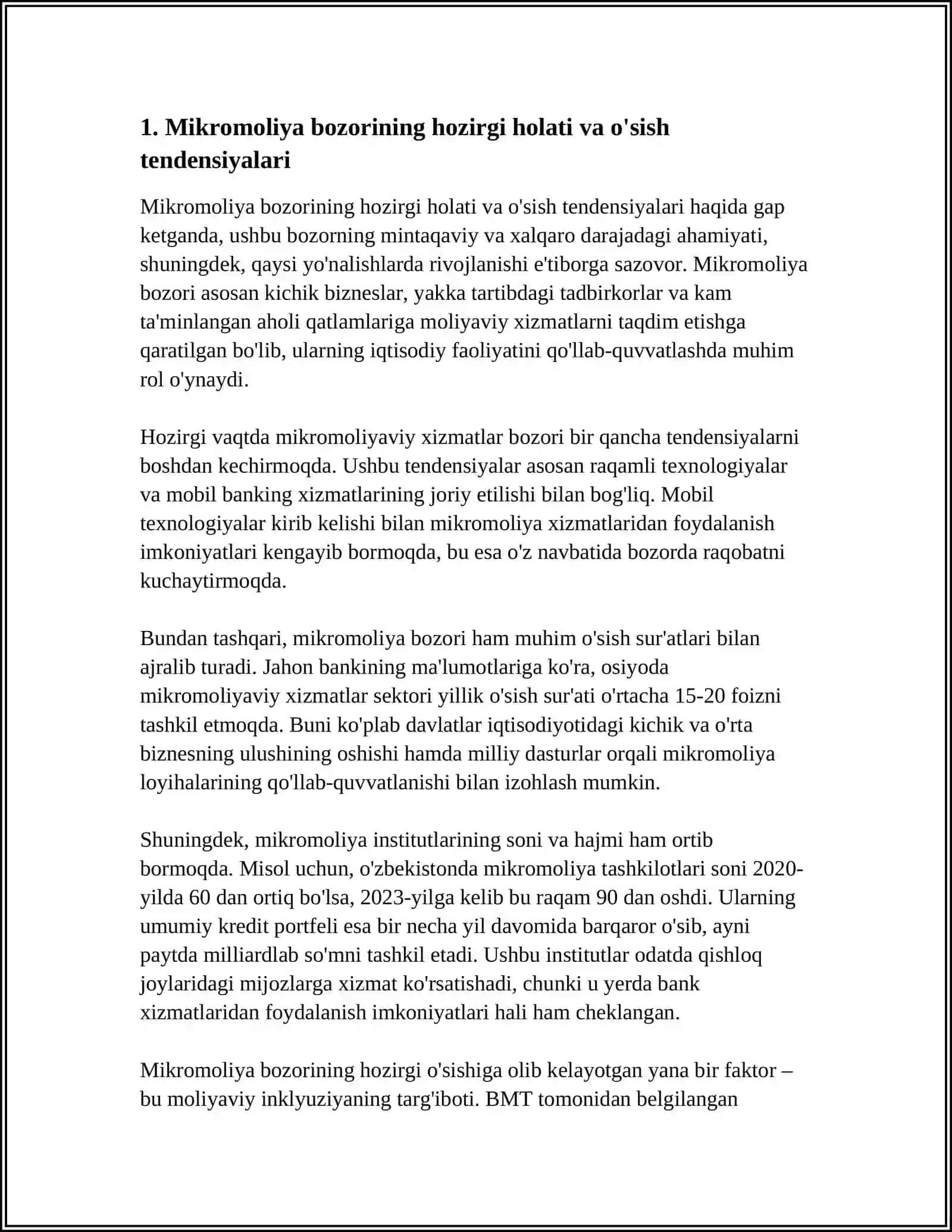 MIKROMOLIYAVIY XIZMATLAR BOZORINING RIVOJLANISHI TENDENSIYALARI 3