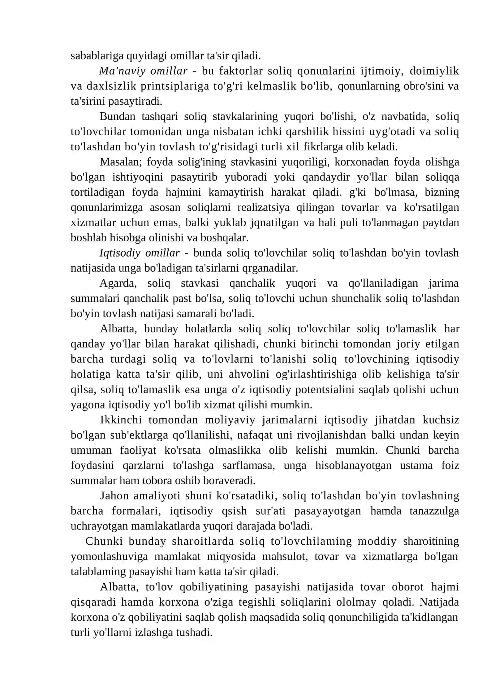 Soliq tizimidagi qonunbuzarliklar va ularning kelib chiqish sabablari 3