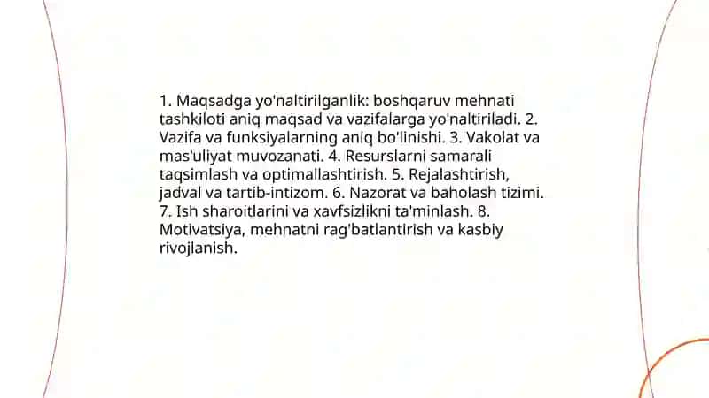 Boshqaruv mehnatini tashkil etish va vaqtni boshqarish amaliyoti 3