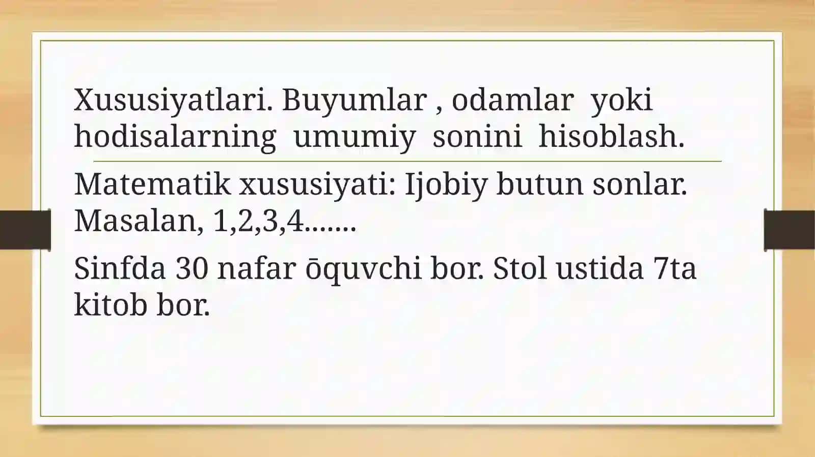 Tartib va sanoq natural sonlari 3