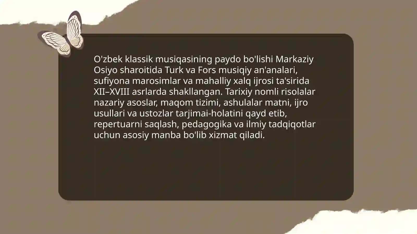 O'zbek klassik musiqasi va uning tarixiy nomli risolaning ilmiy tarixiy ahamiyati 3