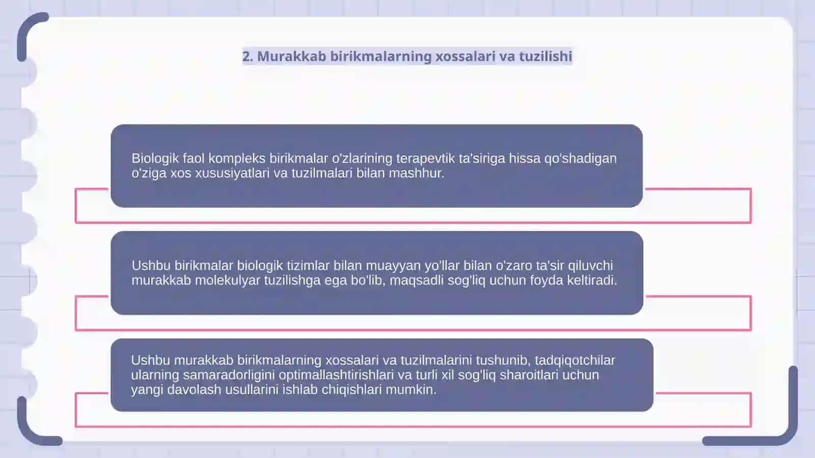 Biologik faol kompleks birikmalar 3