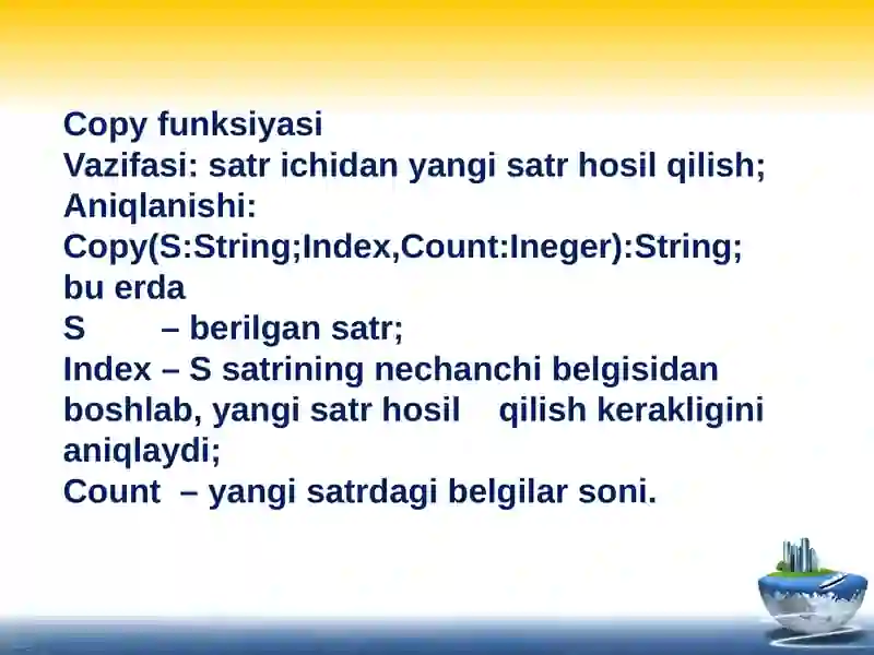 Dasturlash asoslari fanidan ta'lim 3