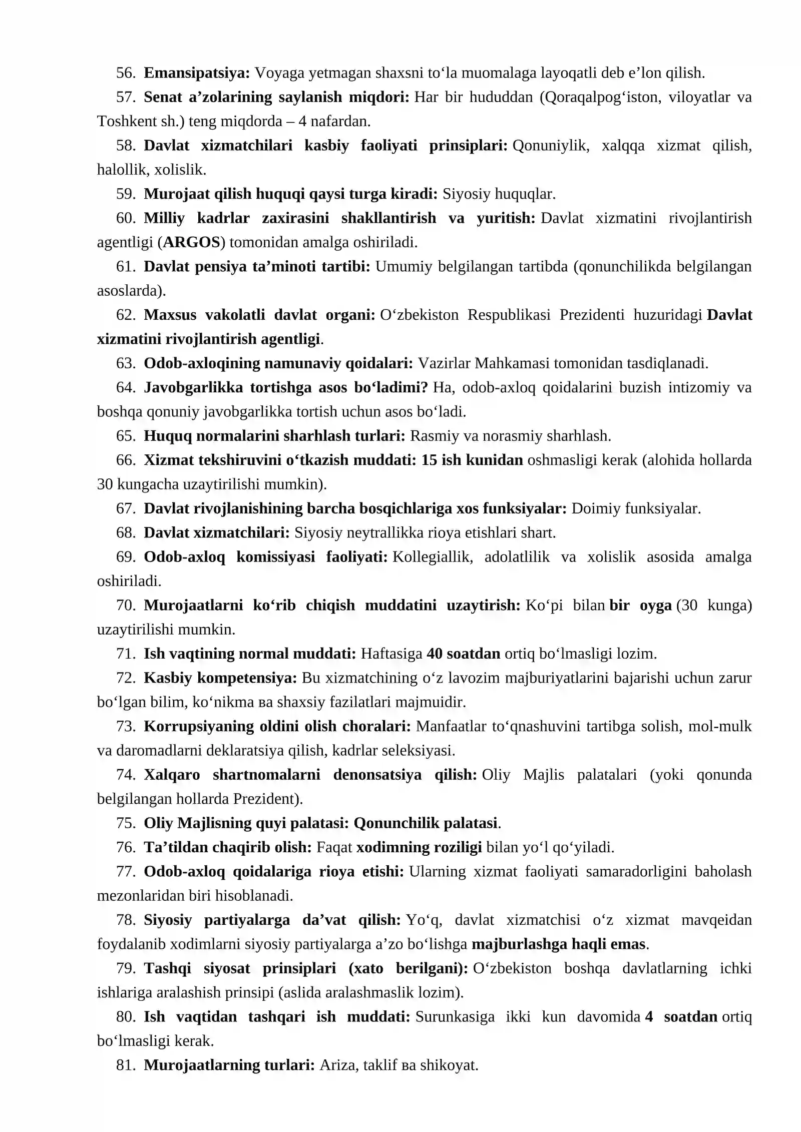 ARGOS savollari qonunchilik bazasi (Javoblari bilan Eng yangilari - 2026) 3
