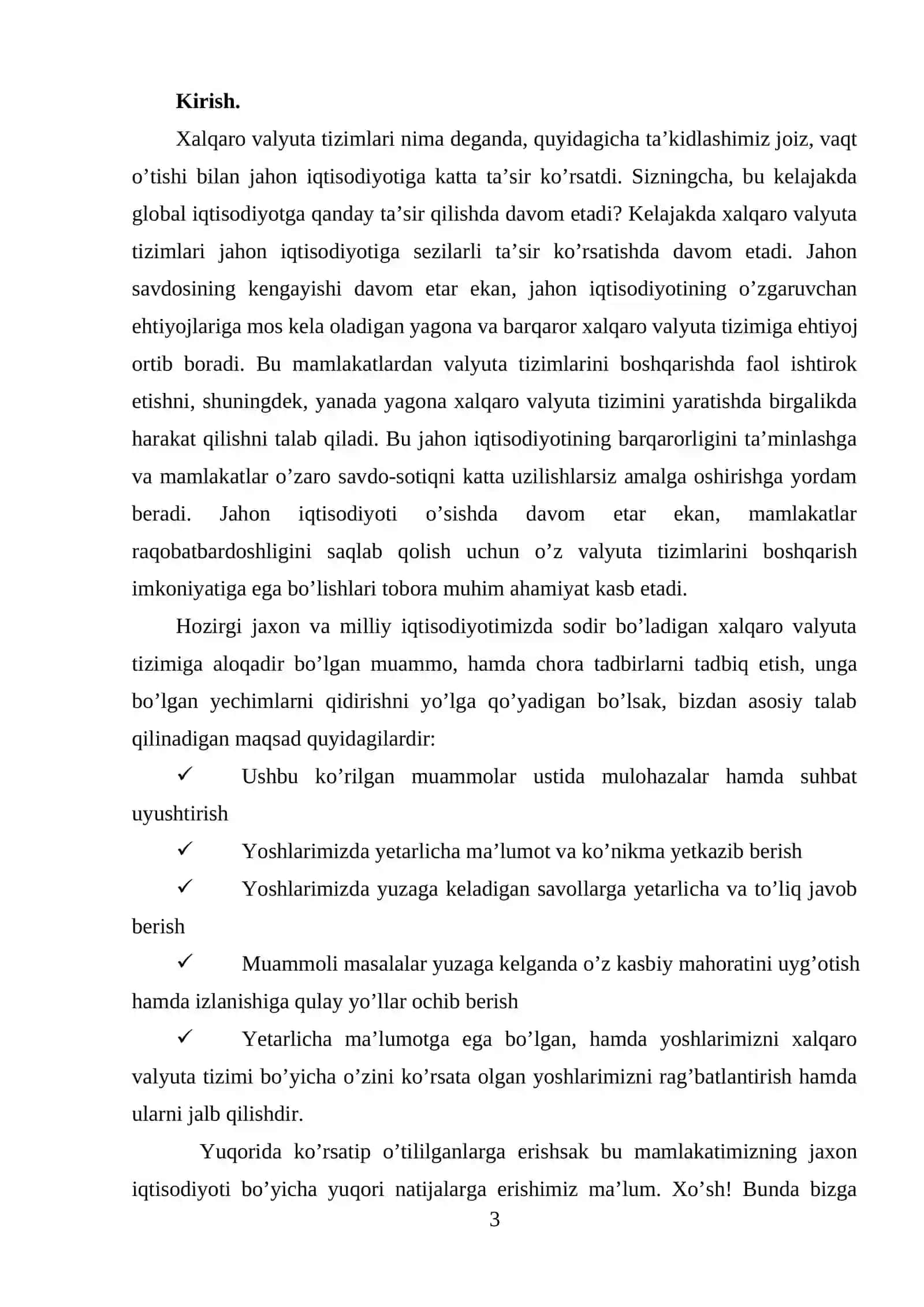 Xalqaro valyuta va kredit munosabatlari 3