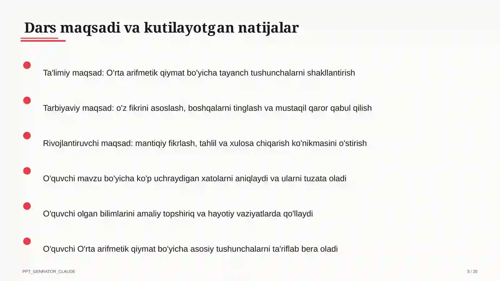 O'rta arifmetik qiymat (5-sinf) 3