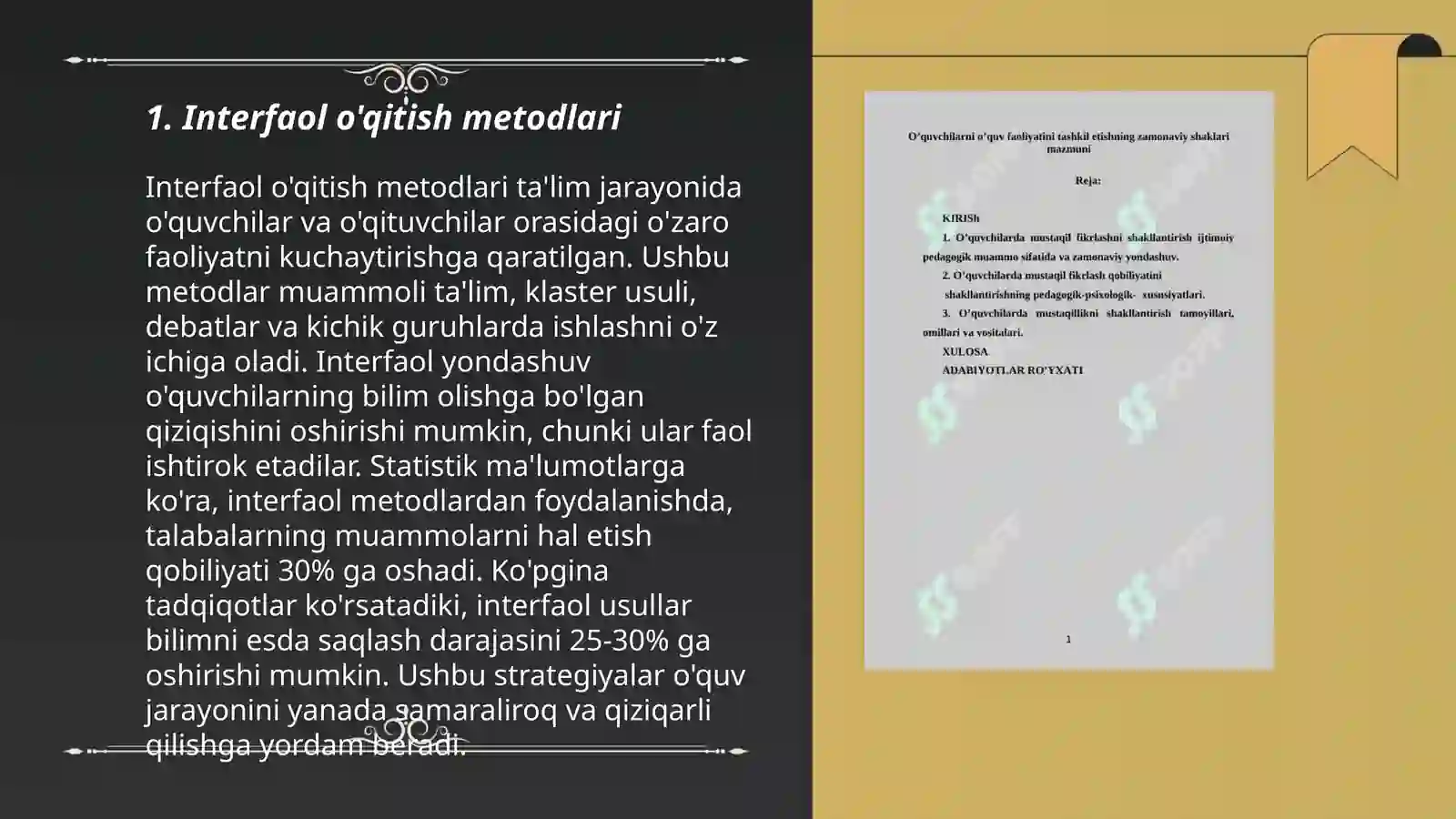 Interfaol o'qitish metodlari 3