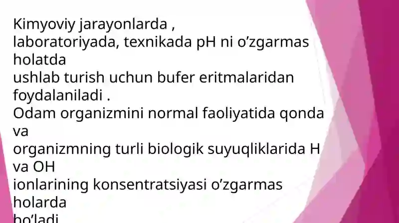 Kislota-Asosli muvozanat.Bufer eritmalar 3