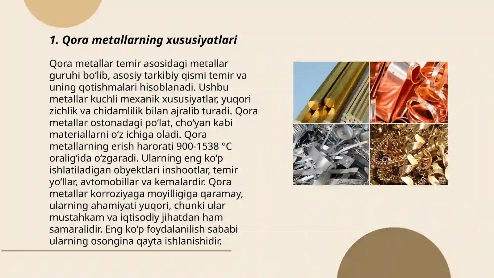 Qora va ranging metallar 3